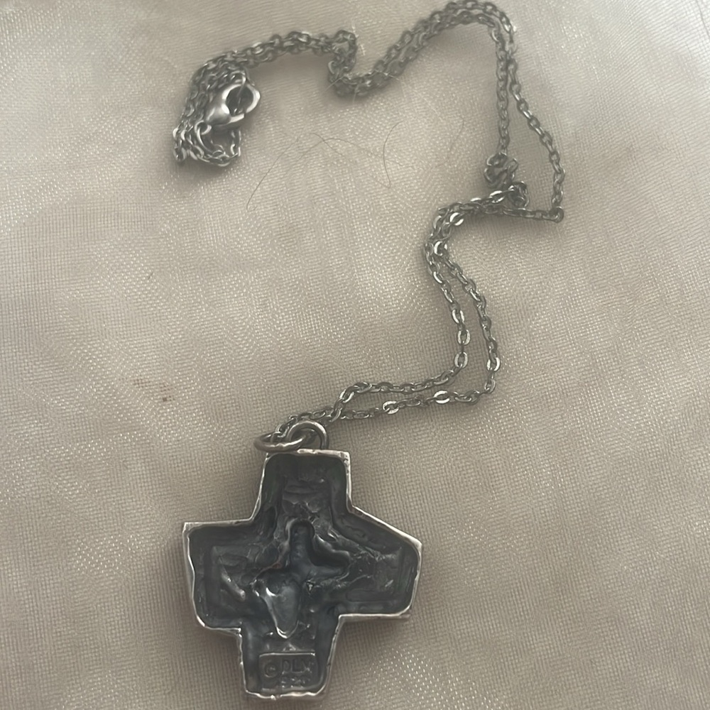 Dian Malouf sterling Silver Cross Pendant (vintage) - Picture 2 of 5